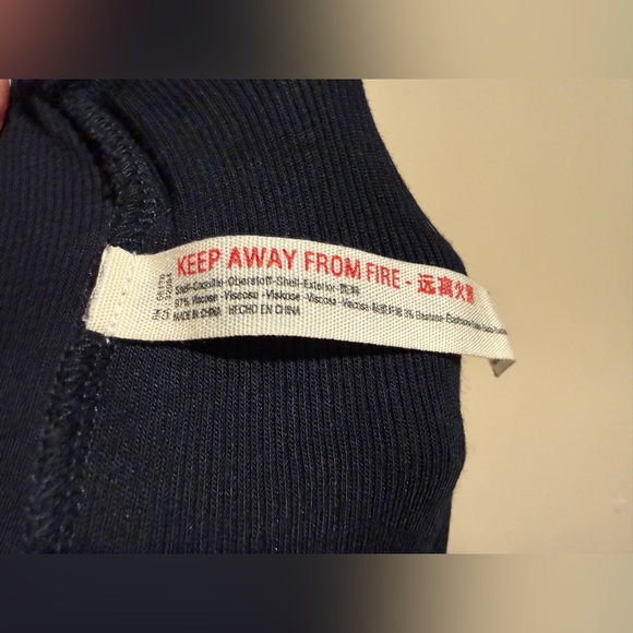 FP BEACH wide leg ribbed stretchy pull on pants lounge black size small - Picture 13 of 13